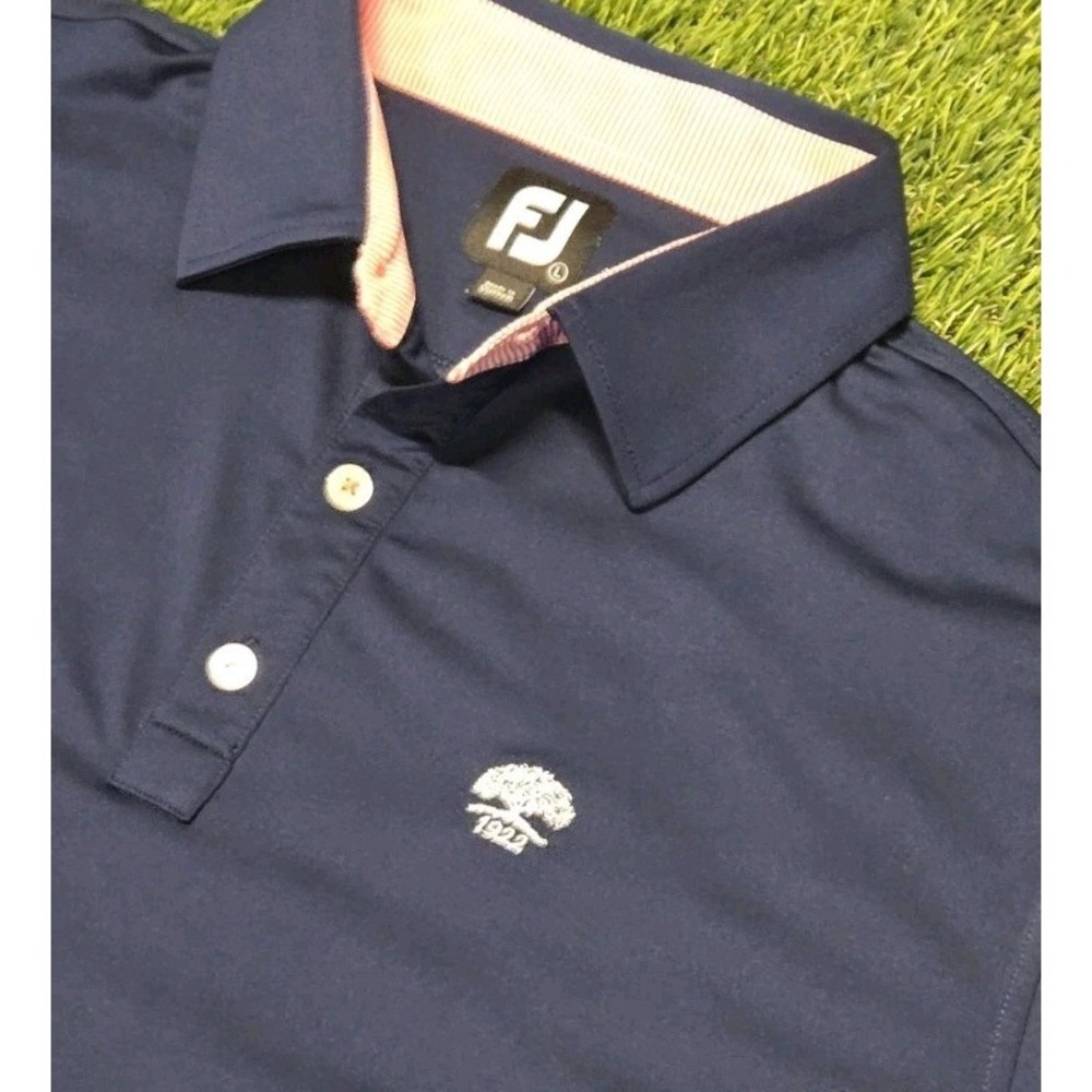 FootJoy FJ Golf Polo Shirt Mens Large L Navy Pink Country Club of Birmingham...